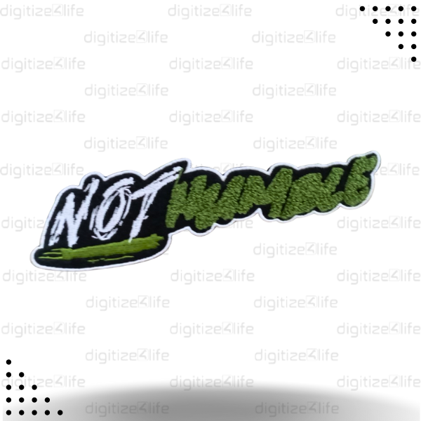 Not Humble Written in White and Green Chenille Patch