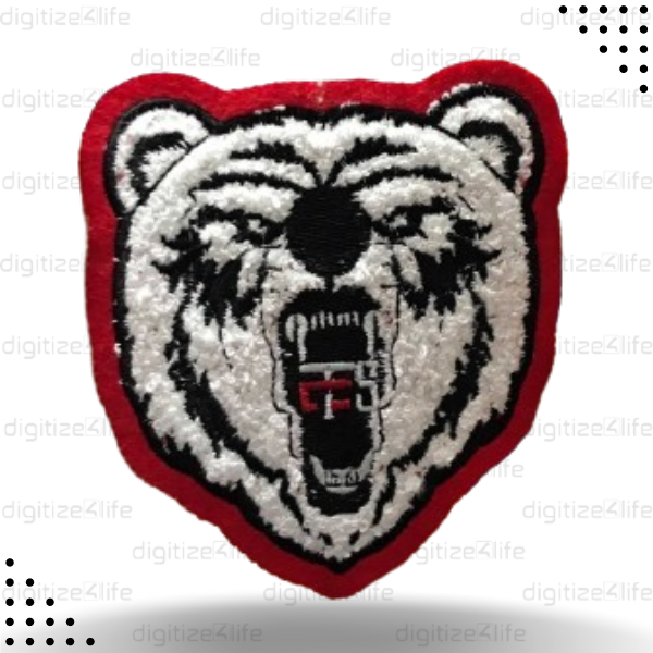 Bear Roar Face Chenille Patch