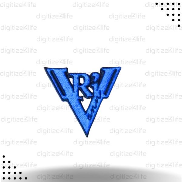 Blue Letters VR Embroidered Patch