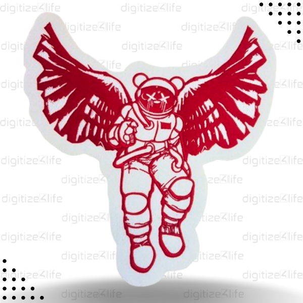 Astronaut with Wings Embroidered Patch